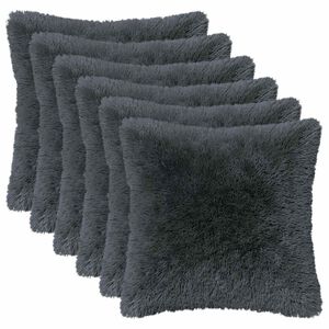 vidaXL Coussin avec oreiller HEERLEN 2 pi&egrave;ces Anthracite Fleece PV