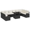 vidaXL Ensemble de canap&eacute; de jardin 11 pc Noir et Cr&egrave;me polyrotin