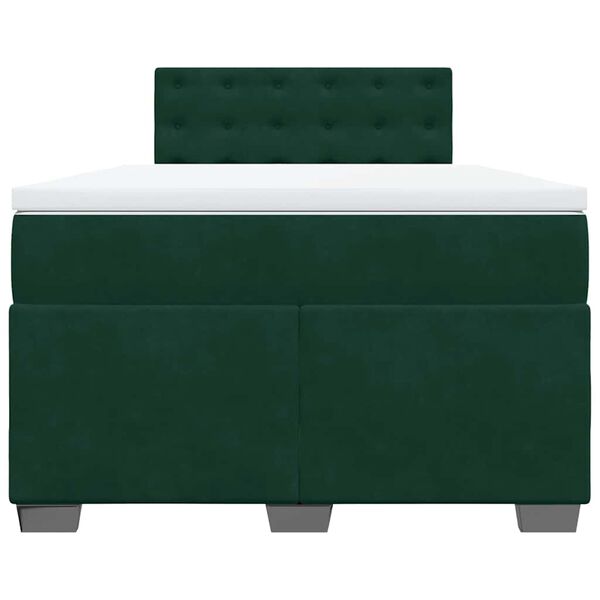 vidaXL Sommier &agrave; lattes de lit et matelas Vert fonc&eacute; 140x190cm Velours