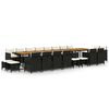 vidaXL Ensemble &agrave; manger de jardin 21pcs coussins noir r&eacute;sine tress&eacute;e