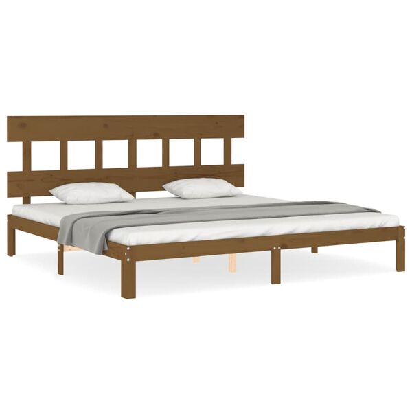 vidaXL Cadre de lit sans matelas marron miel 200x200cm bois pin massif