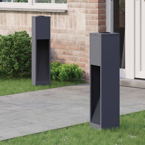 vidaXL Lumi&egrave;re de Chemin LED Solaire 2 pcs Anthracite