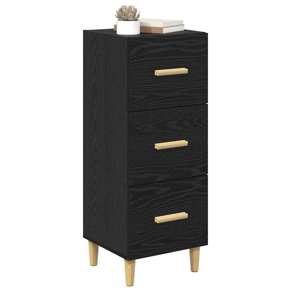 vidaXL Buffet Ch&ecirc;ne noir 34,5 x 34 x 90 cm Bois d'ing&eacute;nierie