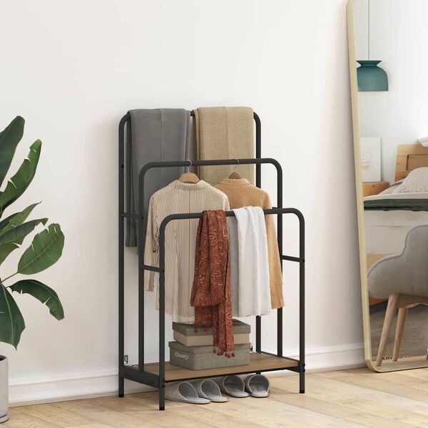 vidaXL Porte-v&ecirc;tements avec &eacute;tag&egrave;re Ch&ecirc;ne artisanal 60 x 30 x 100,5 cm