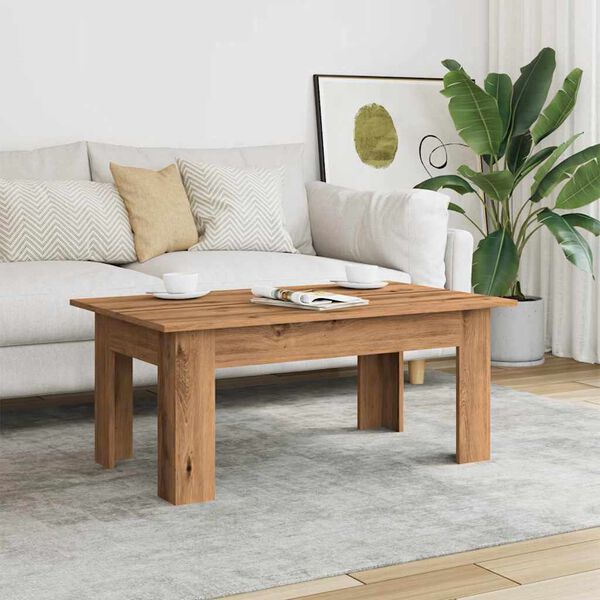 vidaXL Table basse ch&ecirc;ne artisanal 100x60x42 cm bois d'ing&eacute;nierie