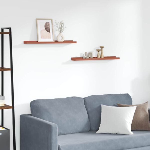 vidaXL &Eacute;tag&egrave;re Murale 2 pcs Rouge 60 x 9 x 3 cm Bois d'ing&eacute;nierie