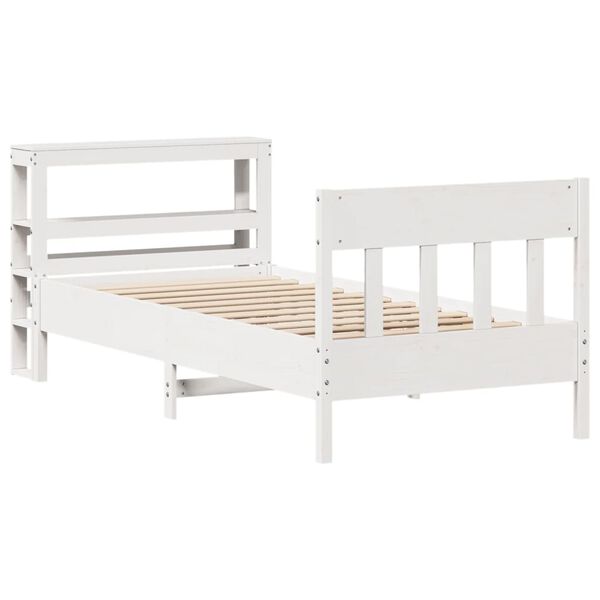 vidaXL Cadre de lit sans matelas blanc 90x190 cm bois de pin massif