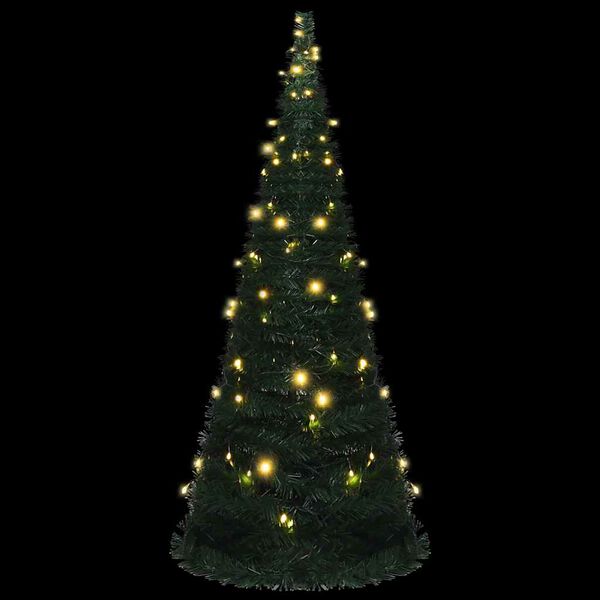 vidaXL Sapin de Noël artificiel pré-éclairé avec guirlandes vert 210cm