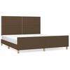 vidaXL Cadre de lit sans matelas marron fonc&eacute; 180x200 cm tissu