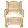 vidaXL Canap&eacute; avec coussin Rotin naturel et lin