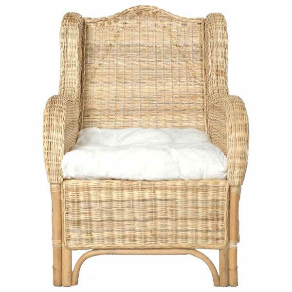vidaXL Canap&eacute; avec coussin Rotin naturel et lin
