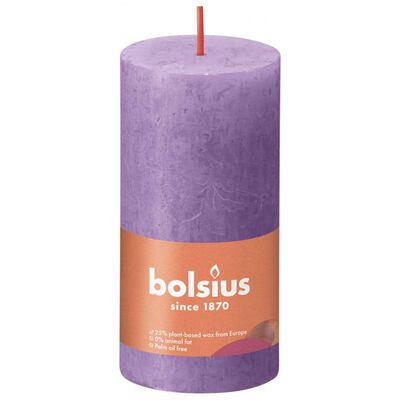 Bolsius Bougies pilier rustiques Shine 8 pcs 100x50 mm Violet vibrant