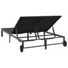 vidaXL Transat 2-personne Noir 60 x 200 x 27cm polyrotin