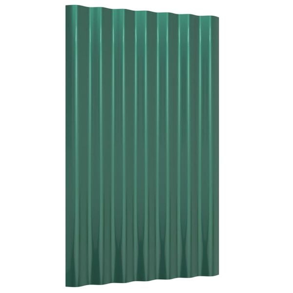 vidaXL Panneaux de toiture 12 pcs Acier galvanis&eacute; Vert 60x36 cm
