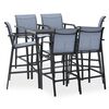 vidaXL Ensemble de bar de jardin 7 pcs Noir et gris