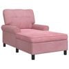 vidaXL Chaise longue avec coussin Rose 91 x 157 x 91 cm Velours