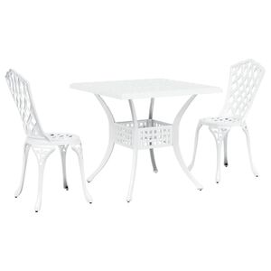 vidaXL Ensemble de tables de jardin 3 pcs Blanc Aluminium coul&eacute;