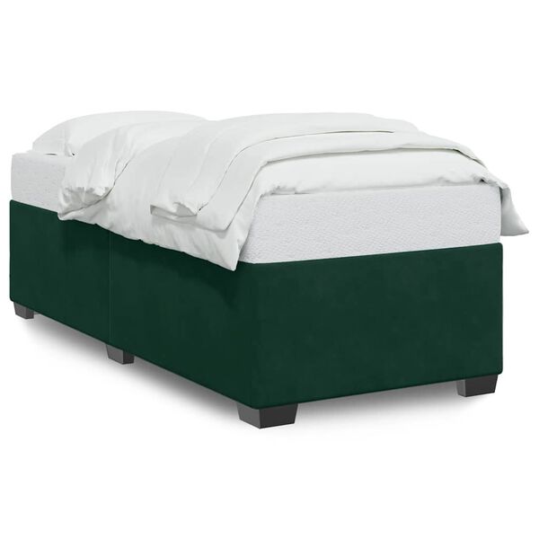vidaXL Cadre de lit sans matelas vert fonc&eacute; 100x200 cm velours