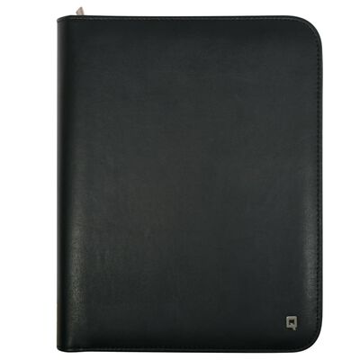 DESQ Dossier de conférence A5 avec bloc-notes et porte-tablette Noir
