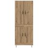 vidaXL Haut Armoire 2 pcs Ch&ecirc;ne artisanal Bois d'ing&eacute;nierie et verre