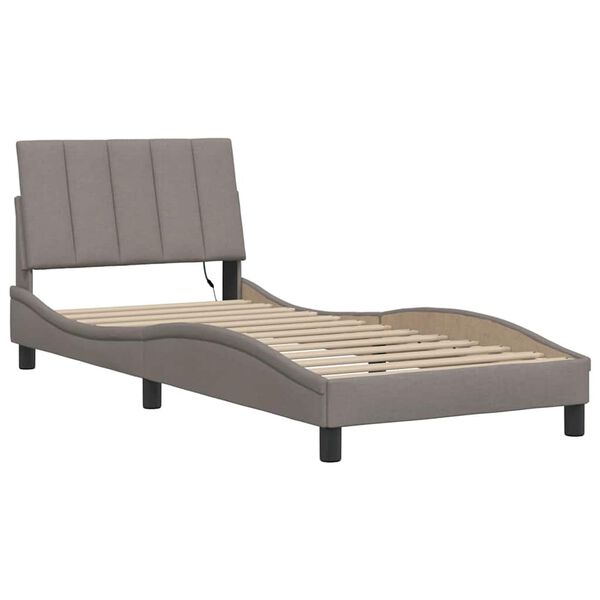 vidaXL Cadre de lit sans matelas Hanko taupe 90x190 cm tissu