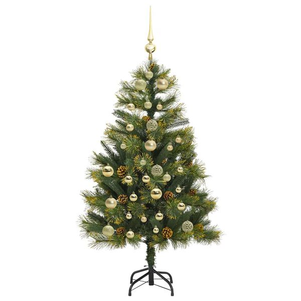 vidaXL Sapin de No&euml;l artificiel avec branches pliables et c&ocirc;nes 150 cm