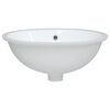 vidaXL &Eacute;vier de salle de bain blanc 47x39x21 cm ovale c&eacute;ramique