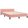 vidaXL Cadre de lit et tête de lit sans matelas rose 120x200cm velours