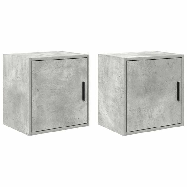 vidaXL Armoires murales de garage 2 pcs gris b&eacute;ton bois d'ing&eacute;nierie