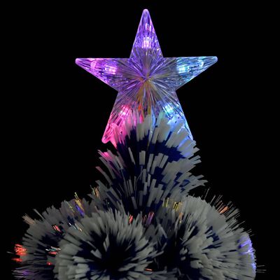 vidaXL Arbre de Noël artificiel pré-éclairé blanc/bleu fibre optique