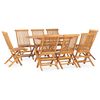 vidaXL Ensemble &agrave; manger d'ext&eacute;rieur pliable 9 pcs Bois solide de teck