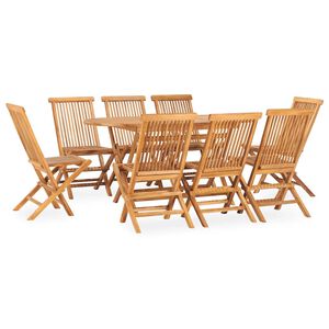 vidaXL Ensemble &agrave; manger d'ext&eacute;rieur pliable 9 pcs Bois solide de teck