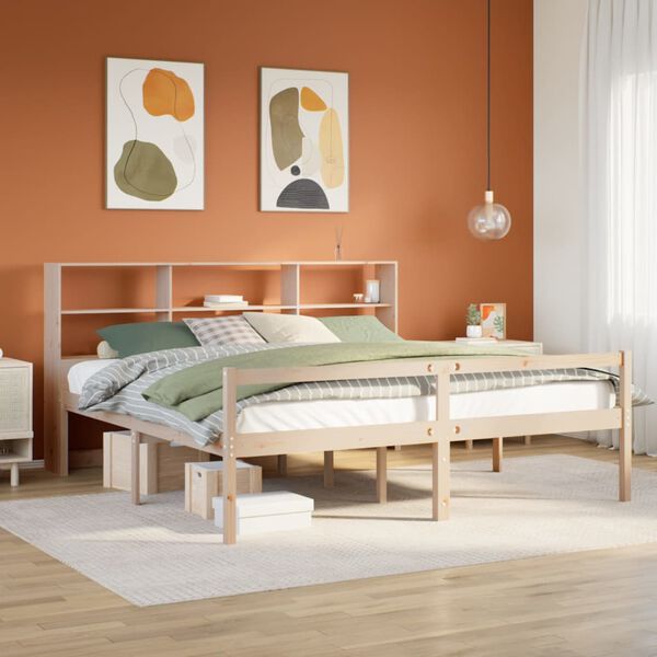 vidaXL Lit biblioth&egrave;que sans matelas 180x200 cm bois massif de pin