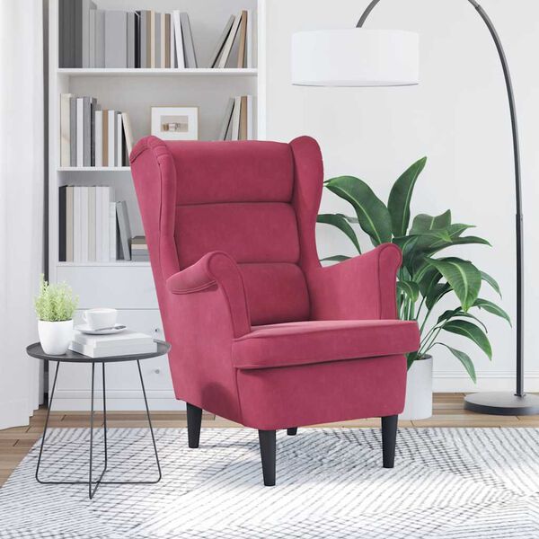 vidaXL Fauteuil rouge bordeaux velours
