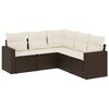 vidaXL Salon de jardin avec coussins 5 pcs marron r&eacute;sine tress&eacute;e