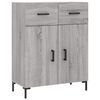vidaXL Buffet haut Sonoma gris 69,5x34x180 cm Bois d'ing&eacute;nierie