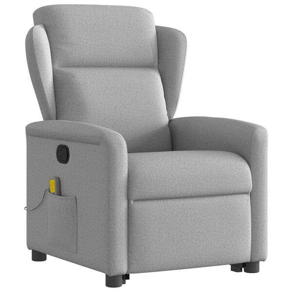 vidaXL Fauteuil de massage inclinable gris nuage tissu