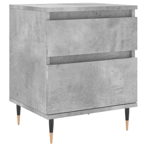 vidaXL Table de chevet gris b&eacute;ton 40x35x50 cm bois d&rsquo;ing&eacute;nierie