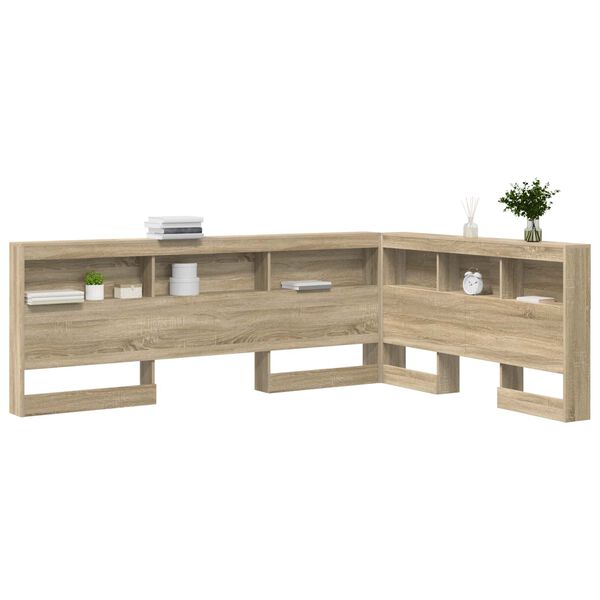 vidaXL T&ecirc;te de lit de rangement Ch&ecirc;ne Sonoma 160 cm Bois d'ing&eacute;nierie