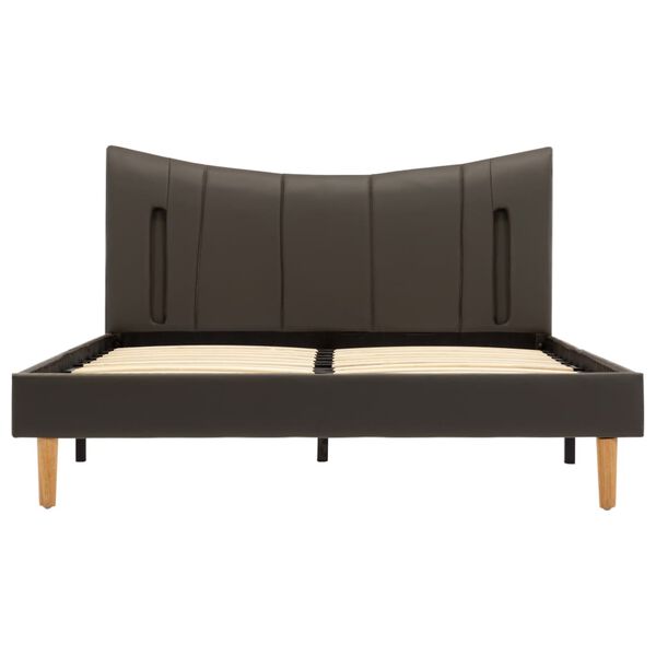 vidaXL Cadre de lit avec LED Anthracite Similicuir 120x200 cm