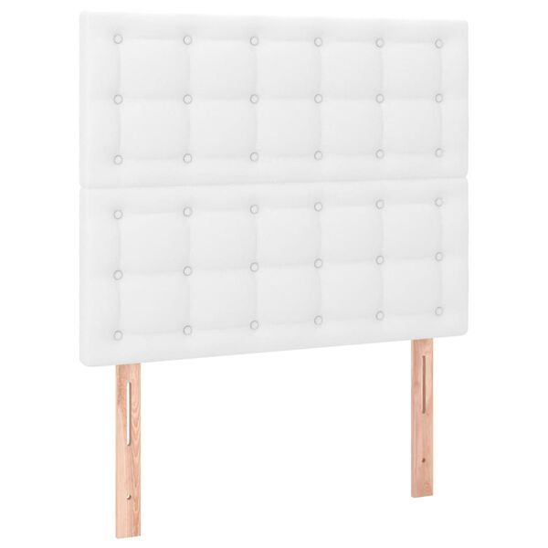 vidaXL T&ecirc;te de lit blanche 80 x 5 x 118/128 cm similicuir