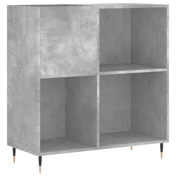 vidaXL Armoire à disques gris béton 84,5x38x89 cm bois d'ingénierie