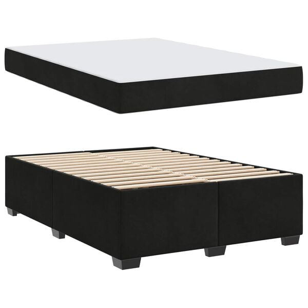 vidaXL Cadre de lit avec matelas Noir 140 x 200 cm Velours