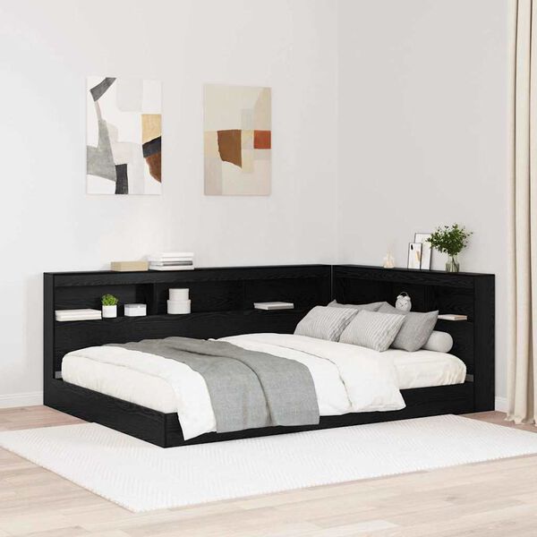 vidaXL Tête de lit de rangement Chêne noir 160 cm Bois d'ingénierie
