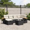 vidaXL Salon de jardin 7 pcs avec coussins noir r&eacute;sine tress&eacute;e