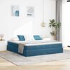 vidaXL Lit avec rangement et matelas Bleu fonc&eacute; 200 x 200 cm Velours