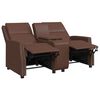 vidaXL Fauteuil inclinable et porte-gobelet 2 places Marron Similicuir