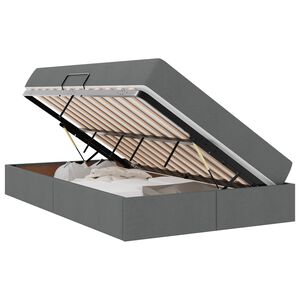 vidaXL Lit avec rangement et matelas Gris fonc&eacute; 120 x 200 cm Polyester