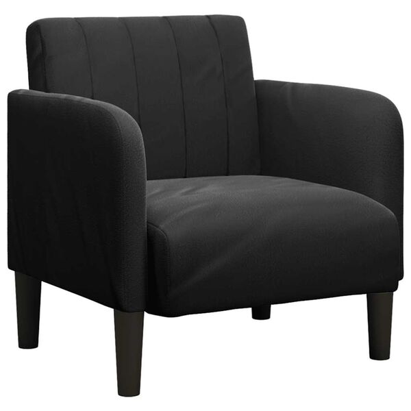 vidaXL Fauteuil avec accoudoirs noir 54 cm velours