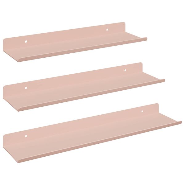 vidaXL &Eacute;tag&egrave;re flottante 3 pcs Rose 40 x 9 x 2,5 cm Acier